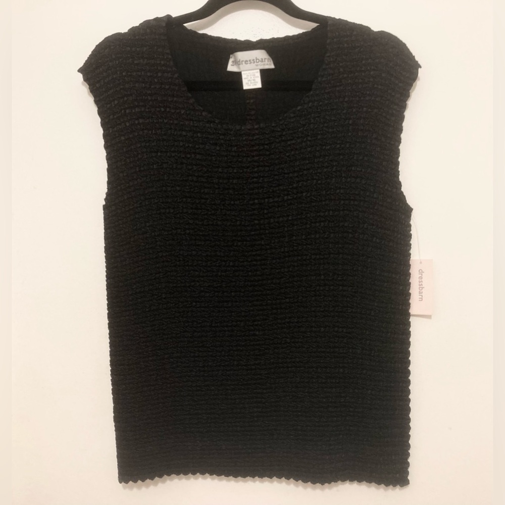 Dress Barn Woman Black Textured Sleeveless Top Size 14/16 NWT